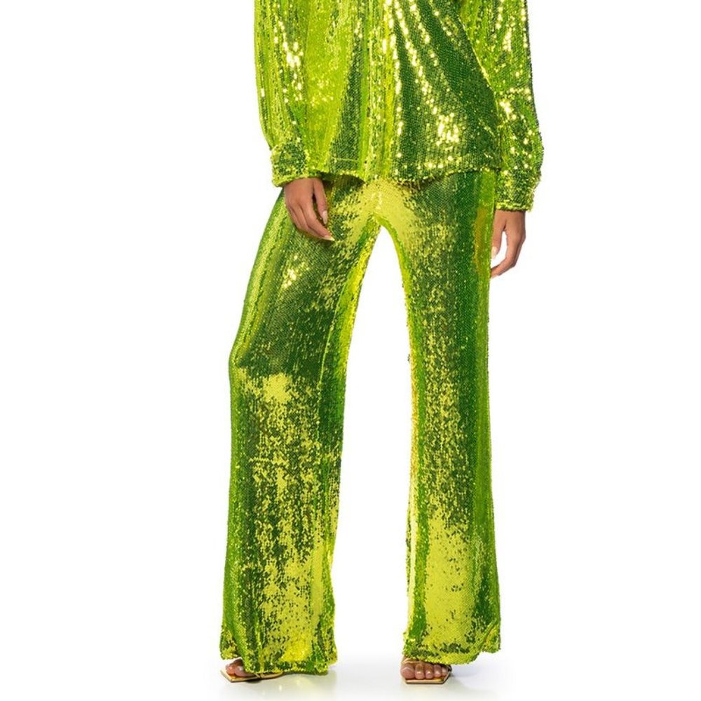 Callie Sparkling Lime Sequin Green Red Or Gold Pa… - image 5